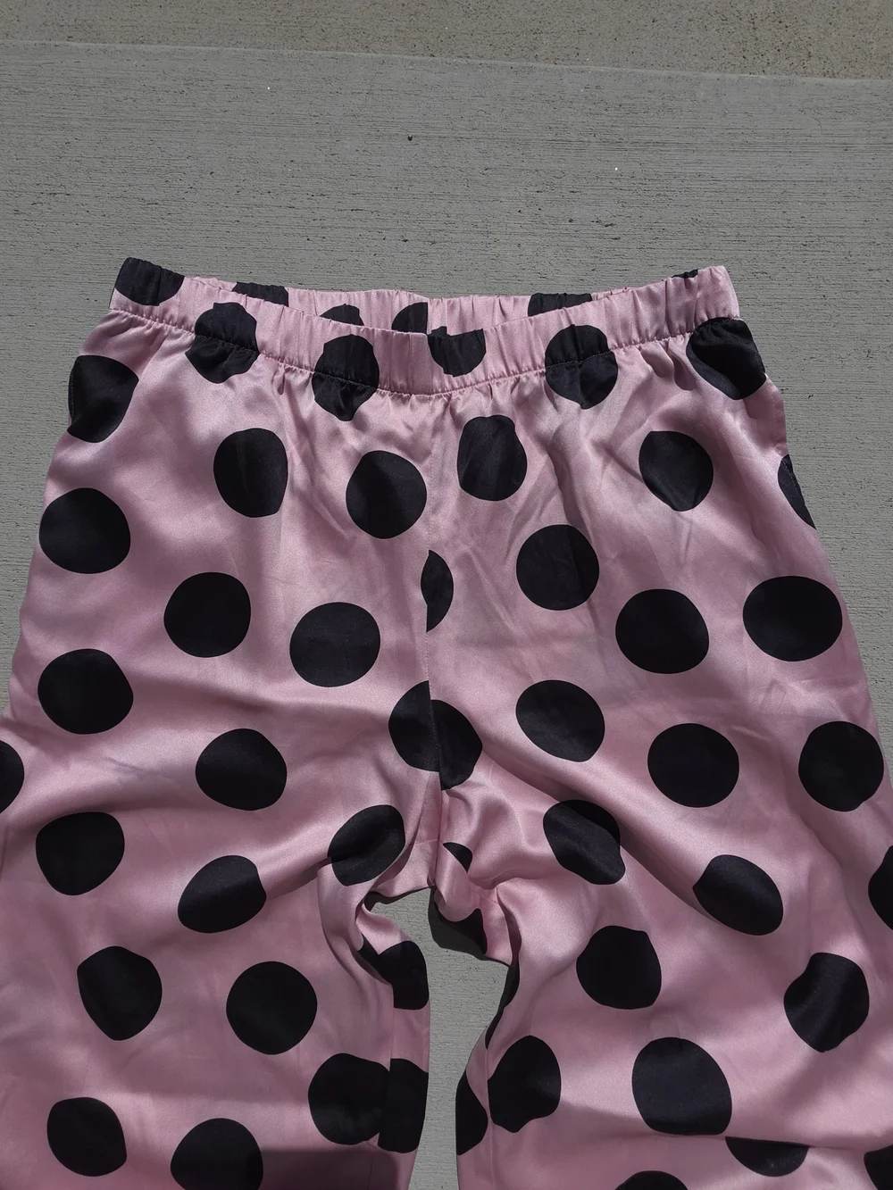 Victoria's Secret Pink Pajama Bottoms with Black Polka Dots